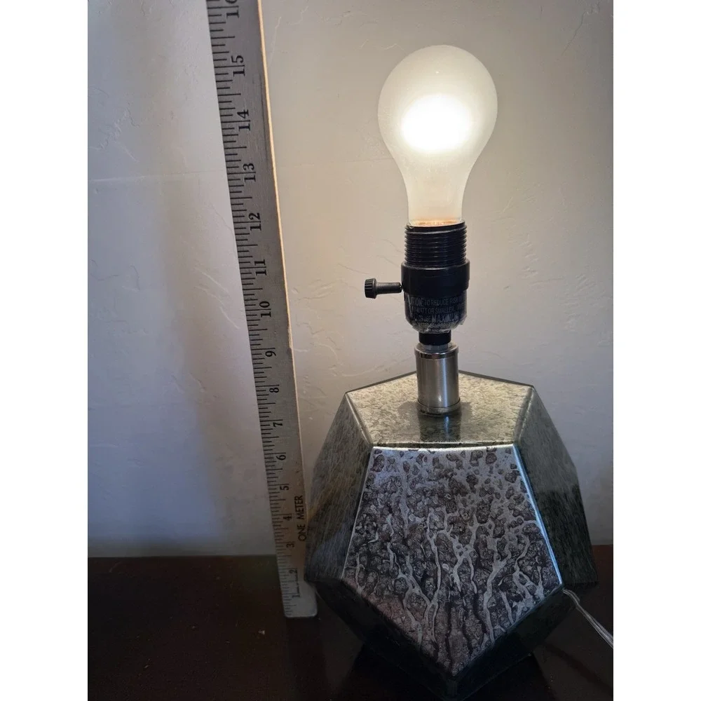 Glads Table Office Lamp metallic, silver, geometric 15